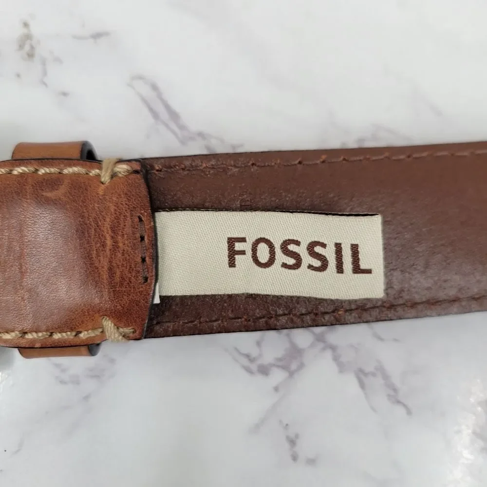 Fossil Men's Tan Leather Belt Size 42